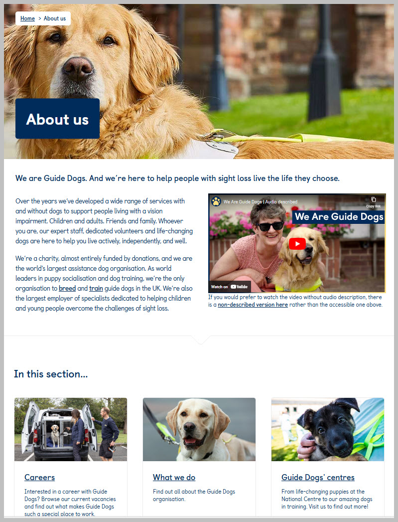 About Guide Dogs for the Blind